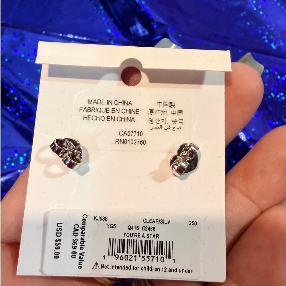 Kate Spade You’re a Star Stud Earrings Silver CZ KJ988 NWT - Picture 4 of 4